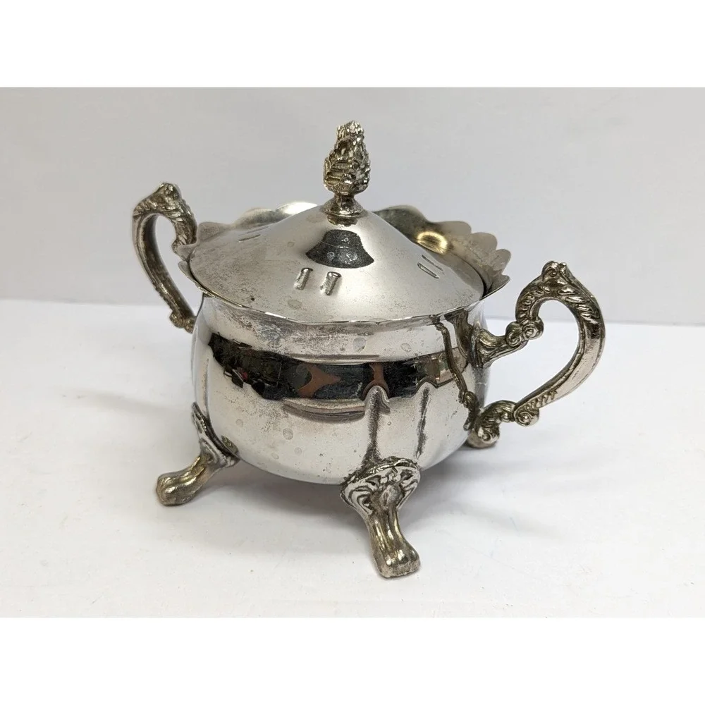 Silver Plated Creamer Pitcher with Lid‎ Vintage